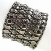 Bracelet Satin Oxidized Wide Stretch  622b0134