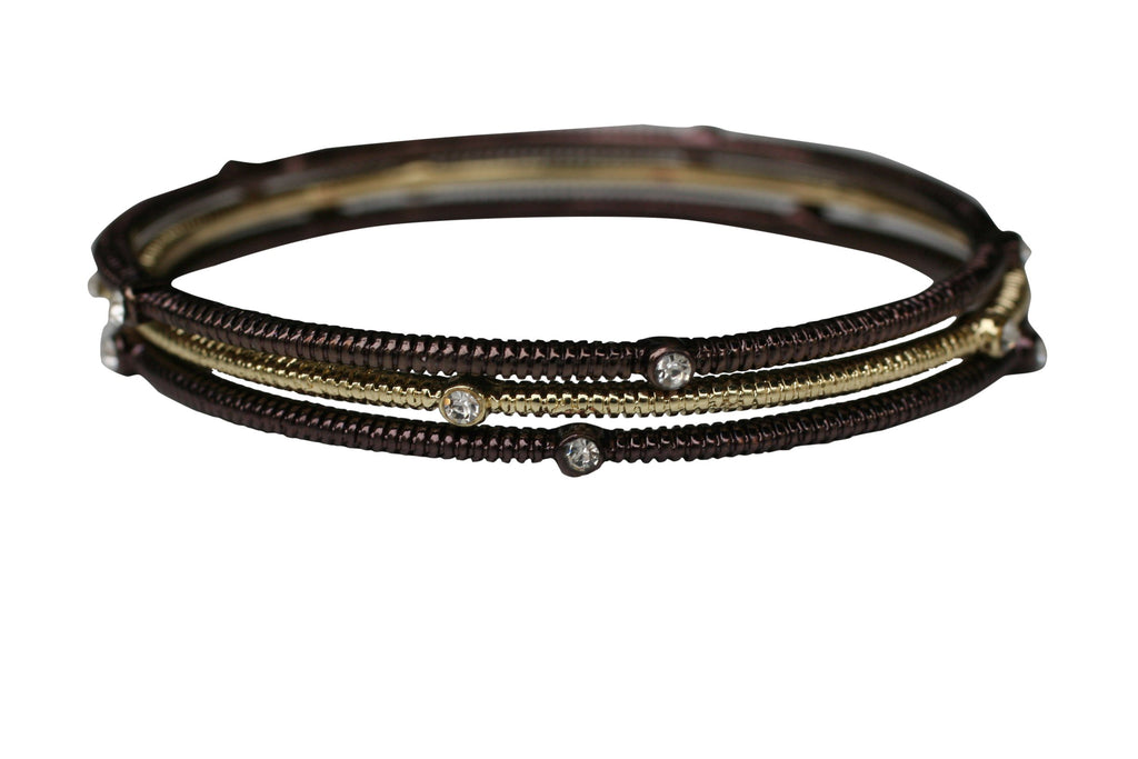 Three Designer Bangles-Chocolate and white plating