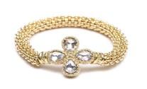 Metal Ball Rondell Stretch Bracelet
