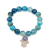 Crystal Jeweled Hamsa Charm-Aqua Blue