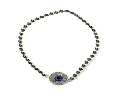 Crystal Jeweled Bull's Eye Center Stretch Bracelet 622B0341