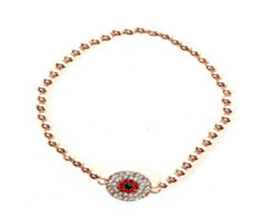 Crystal Jeweled Bull's Eye Center Stretch Bracelet 622B0341