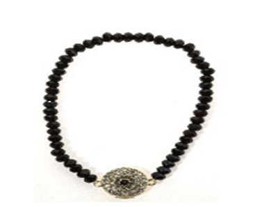 Bracelet 4-5MM Faceted Opaque with Center Stretch 622B0342