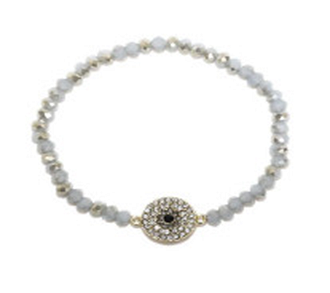 Bracelet 4-5MM Faceted Opaque with Center Stretch 622B0342