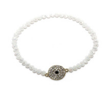 Bracelet 4-5MM Faceted Opaque with Center Stretch 622B0342