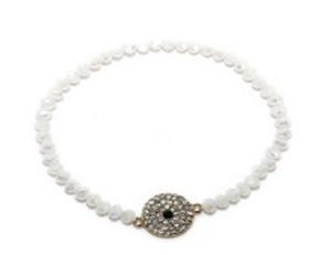 Bracelet 4-5MM Faceted Opaque with Center Stretch 622B0342