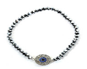 Bracelet 4-5MM Faceted Opaque with Center Stretch 622B0342