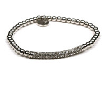 Bracelet  6MM Crystal Jeweled Center Line Stretch  622B0351