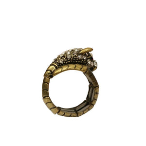 Ring Stretchable Oxidize Pave Panther Wrap 622R0146