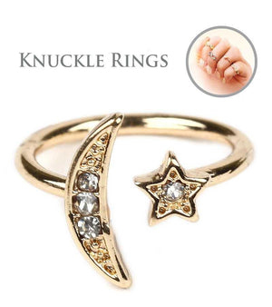 Moon and star knuckle mid ring. 622R0229