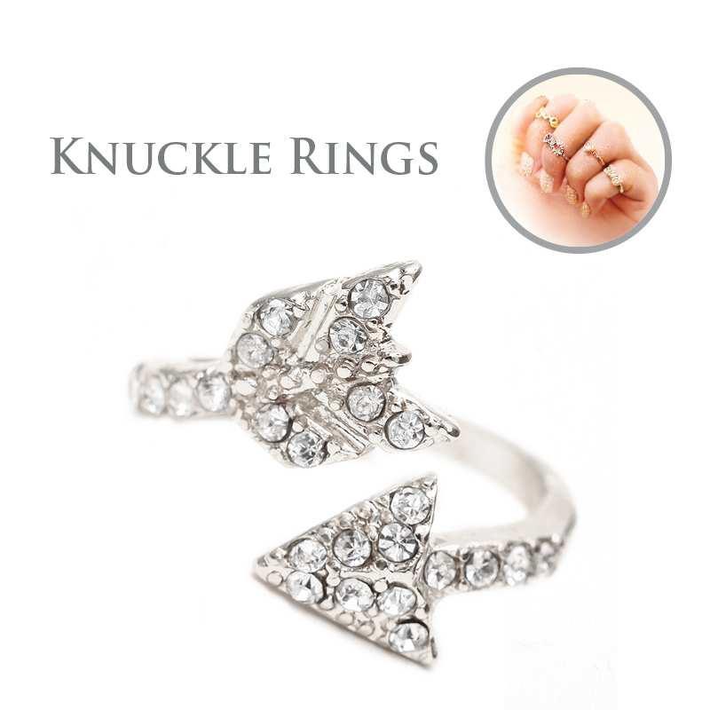 Ring Crystal Pave arrow wrap knuckle Mid. 622R0331