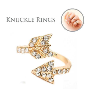 Ring Crystal Pave arrow wrap knuckle Mid. 622R0331