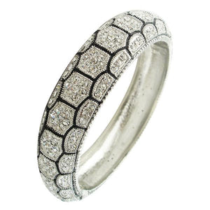 Bracelets Crystals Hinged Dome Bangle. 623B3683