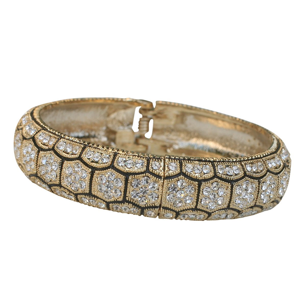 Bracelets Crystals Hinged Dome Bangle. 623B3683