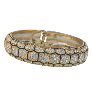Bracelets Crystals Hinged Dome Bangle. 623B3683