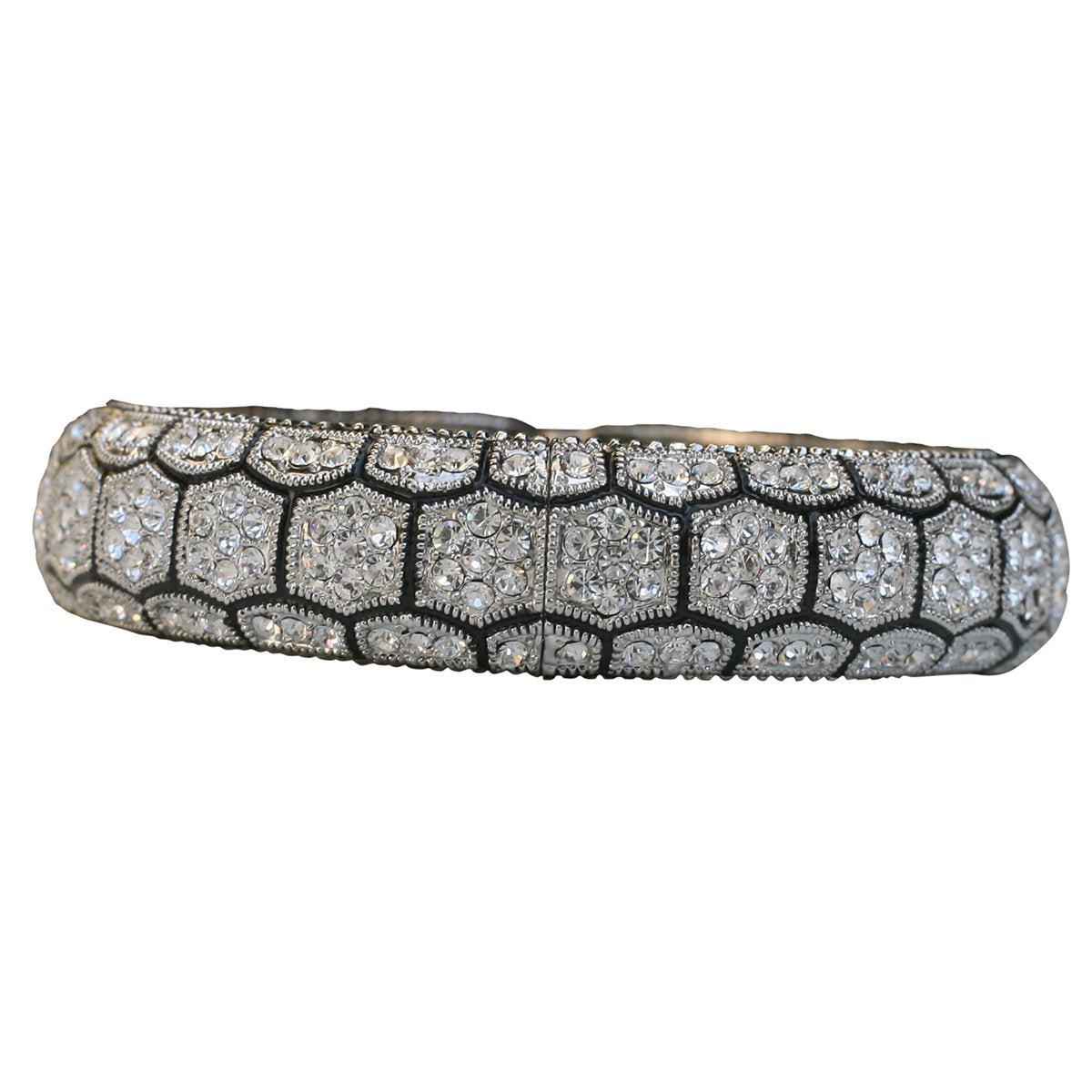Bracelets Crystals Hinged Dome Bangle. 623B3683