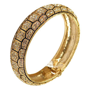 Bracelets Crystals Hinged Dome Bangle. 623B3683