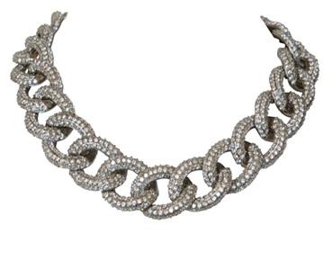Zirconite Pave Set Rhodium Necklace