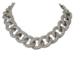 Zirconite Pave Set Rhodium Necklace
