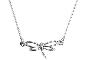 Crystals Dragonfly Electroplated Polished Necklace
