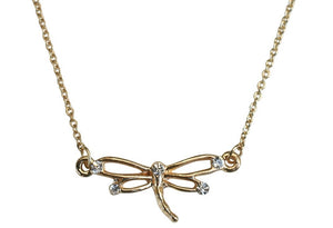 Crystals Dragonfly Electroplated Polished Necklace