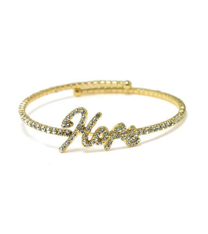 Exterior Channel Pave Message Bracelet
