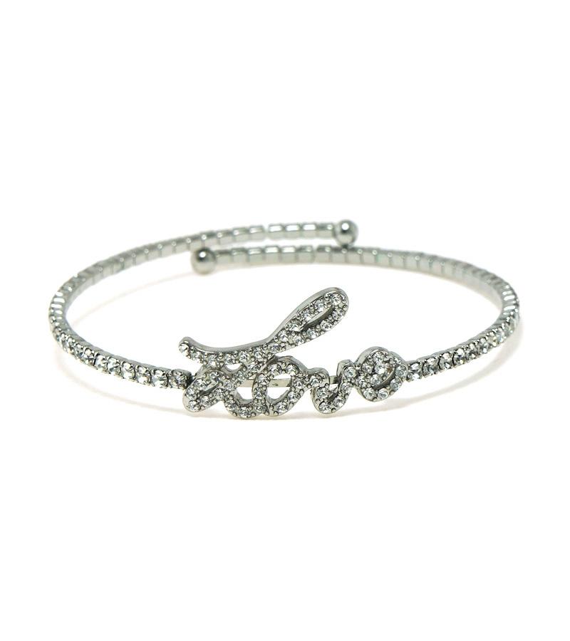Pave Message Bracelet-Silver