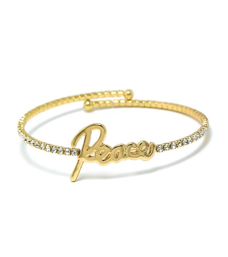 Metal Message Bracelet-Gold