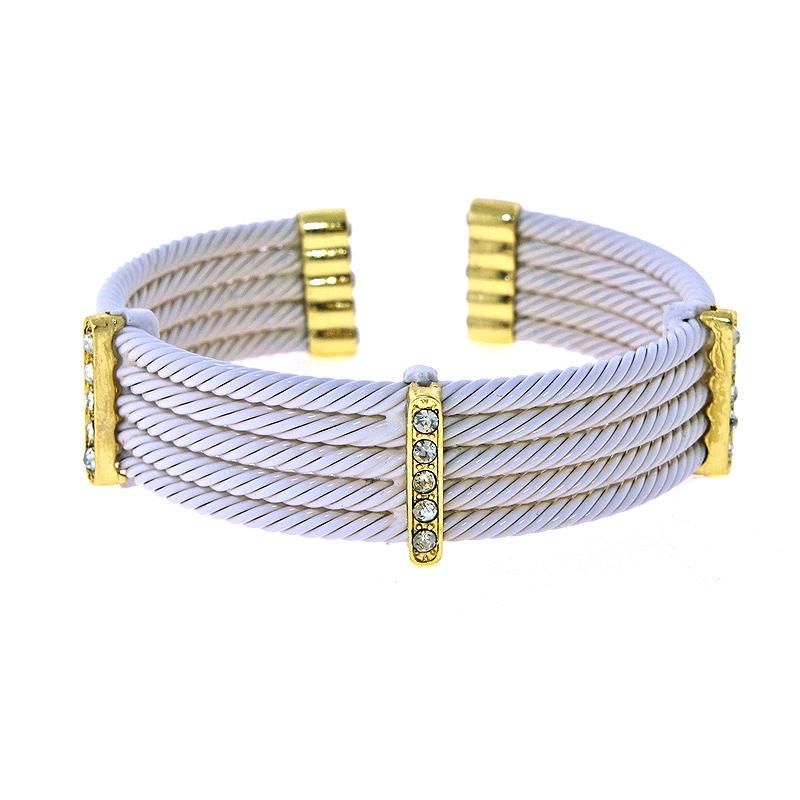 Bracelet 3 Gold Pave Twisted Bracelet