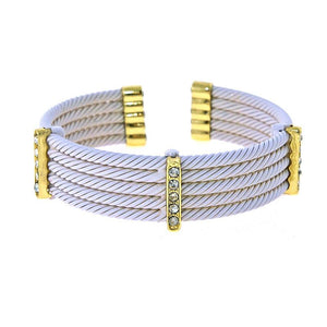 Bracelet 3 Gold Pave Twisted Bracelet