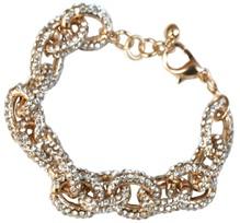 Pave Chain Link Bracelet-Gold