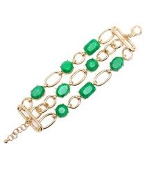 Faceted Acrylic Wide Bracelet-Green