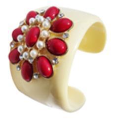 Bracelets Flower Cabochons And Pearls 633B3297