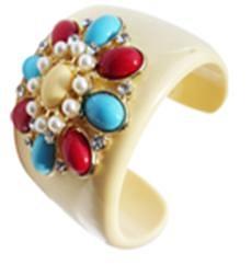 Bracelets Flower Cabochons And Pearls 633B3297