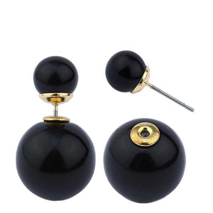 Earrings Classic Double sided peek-a-boo style spherical pearl  633E0405