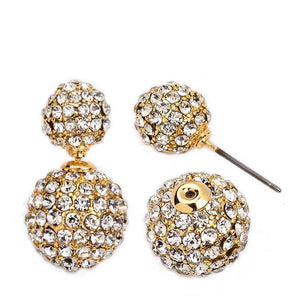 Earrings Classic Double sided peek-a-boo style spherical round pave all around with crystal stones 633E0407