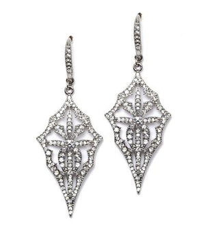 Vintage Elongated Shield Earrings