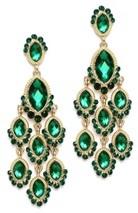 Oval Acrylic Stones Earrings-Emerald Green