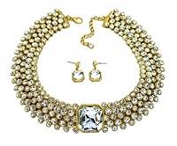 Necklace Bezel Crystals Choker 633S0011