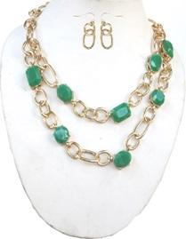 Faceted Acrylic Linked Chain Necklace