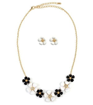 Coated Crystal Earring And Necklace 633S0663