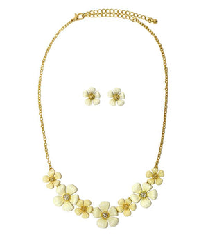 Coated Crystal Earring And Necklace 633S0663