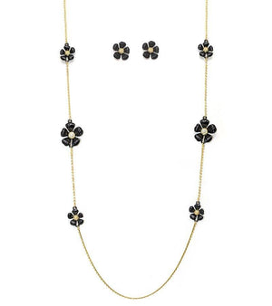 Necklace Enamel And Crystal 36" Necklace  633S0664