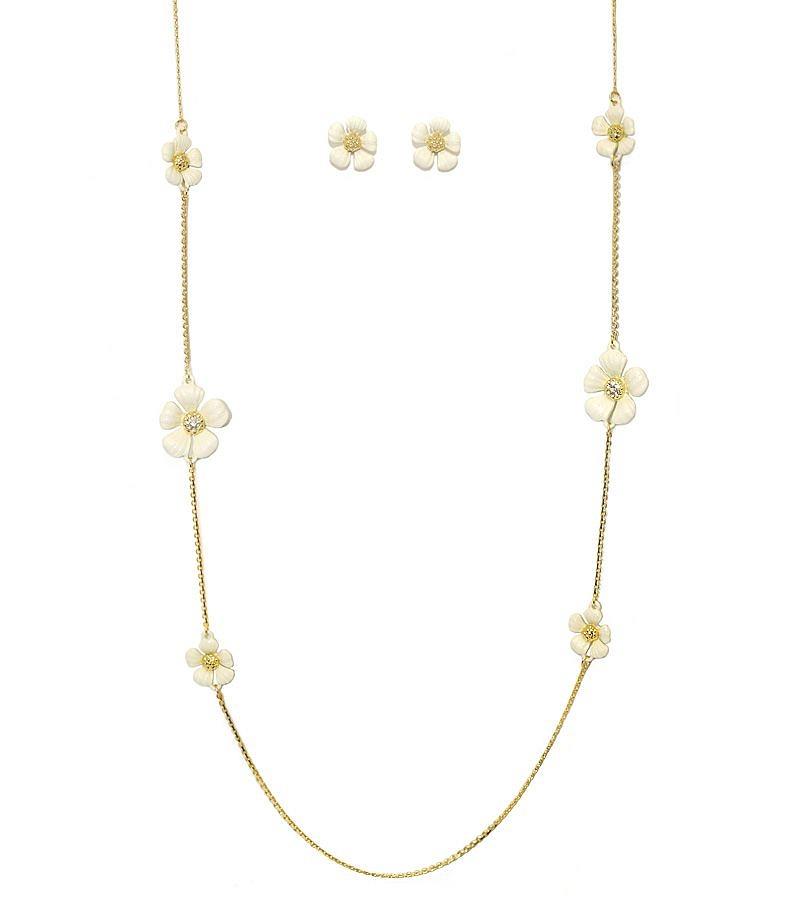 Necklace Enamel And Crystal 36" Necklace  633S0664