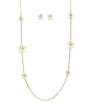 Necklace Enamel And Crystal 36" Necklace  633S0664