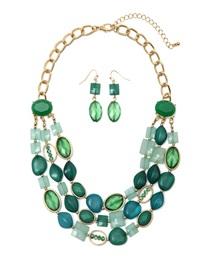 Opeque Acrylic Necklace And Earrings Set