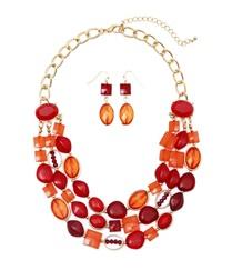 Opeque Acrylic Necklace And Earrings Set