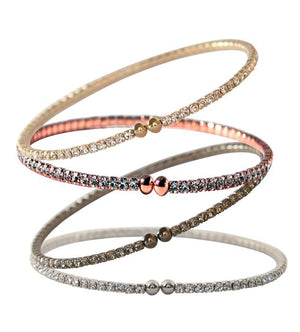 Bracelet  genuine Czech Crystals Open Ends Elastic Bangle One size fits all 637B0014