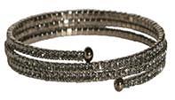 Bracelet 3 ROWS OF 2MM  CRYSTALS ELASTIC COIL BANGLE. 637B0314