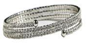 Bracelet 3 ROWS OF 2MM  CRYSTALS ELASTIC COIL BANGLE. 637B0314